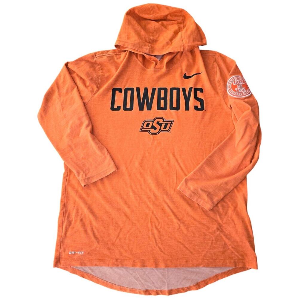 nike tee dri fit oklahoma state long sleeve shirt osu cowboys SZ M
